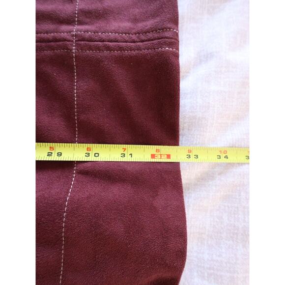 Maeve The Emmy Faux Suede Short Sleeve Mini Swing Dress In Burgundy Size S - Picture 13 of 13
